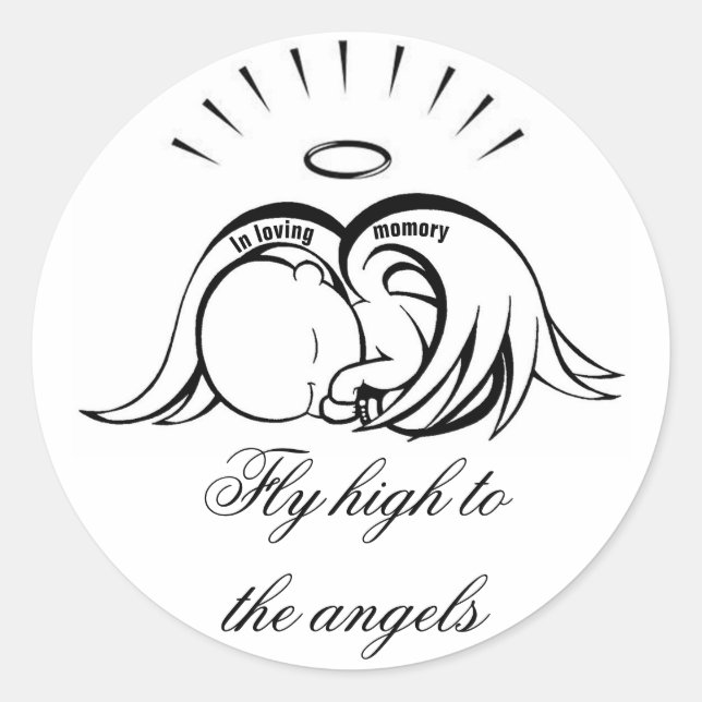 Sticker Rond Ange bébé (Devant)