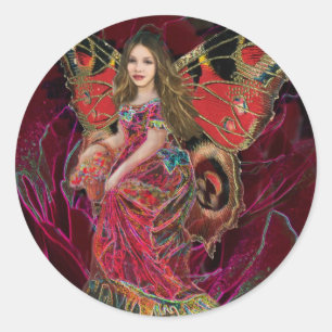 Sticker Rond Ange d'amour