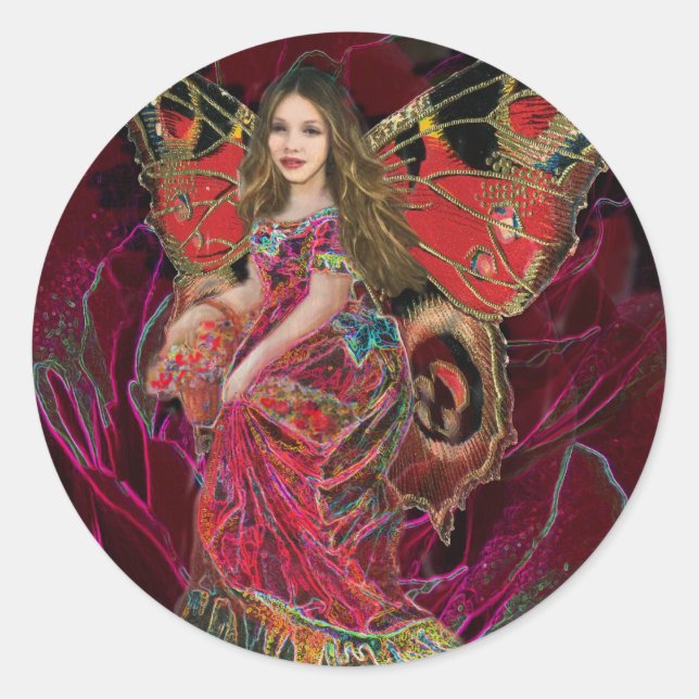 Sticker Rond Ange d'amour (Devant)