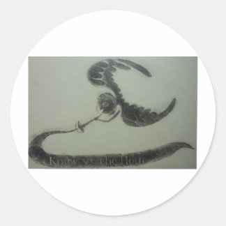 Sticker Rond ange de 1700s de conception grave américaine de