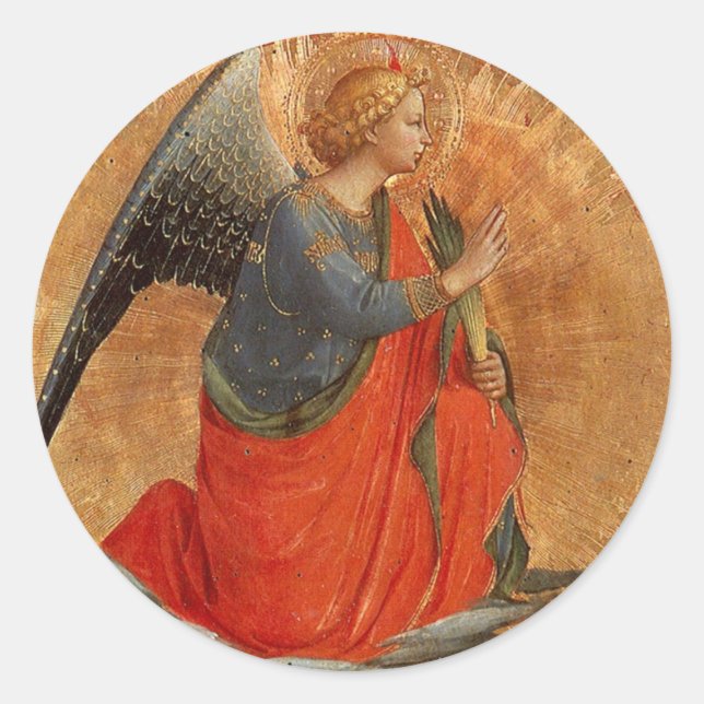 Sticker Rond Ange de l'annonce c1437 (Devant)