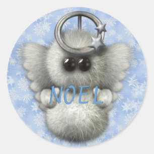 Sticker Rond Ange de neige de NOEL