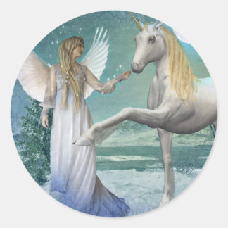 Sticker Rond Ange de neige (Stickers)
