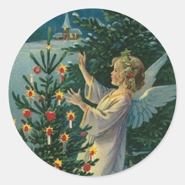 Sticker Rond Ange de Noël (Devant)