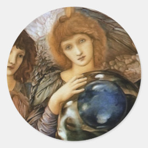 Sticker Rond Ange de Noël - "Jours de création" Art Vintage