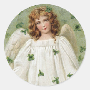 Sticker Rond Ange de St Patricks vous portant bonheur