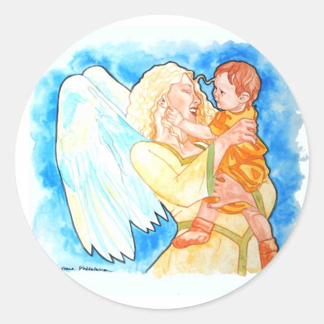 Sticker Rond Ange gardien (Devant)