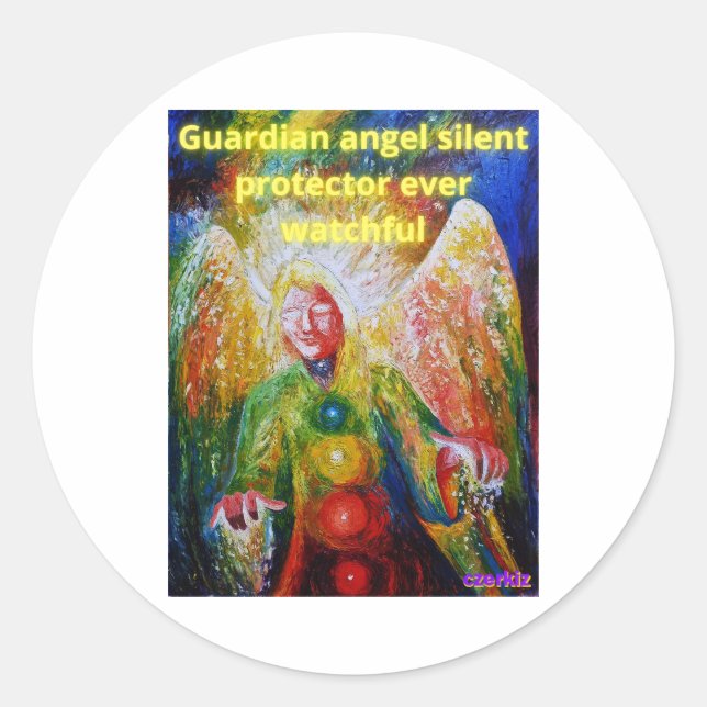 Sticker Rond Ange gardien (Devant)