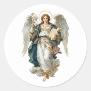 Sticker Rond Ange religieux Saint Gabriel Archange Chrétien 