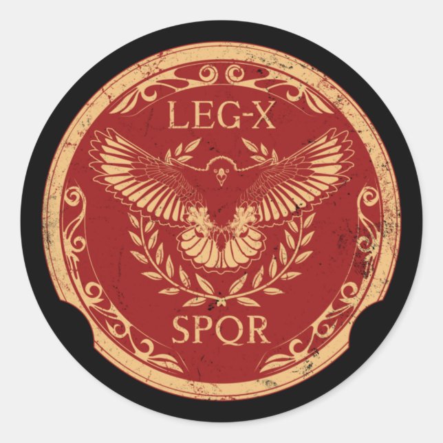 Sticker Rond Ange Romain Legio X Shield (Devant)