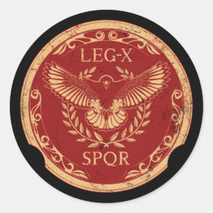 Sticker Rond Ange Romain Legio X Shield