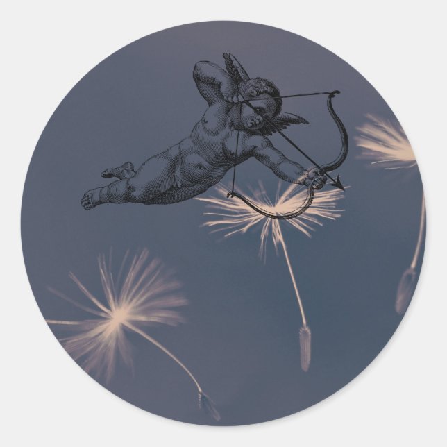 Sticker Rond Angel Dandelion Dream Cupid Love (Devant)