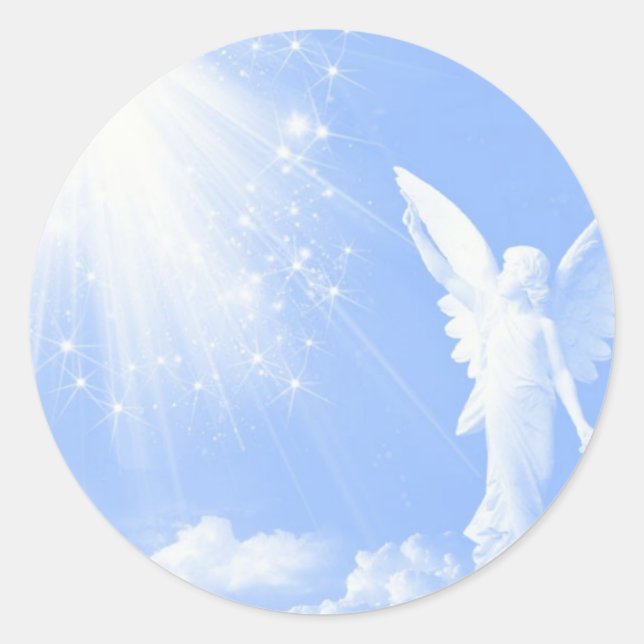 Sticker Rond Angel Dans Les Nuages (Devant)