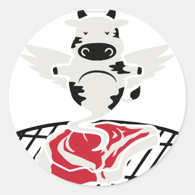Sticker Rond Angel de steak (Devant)