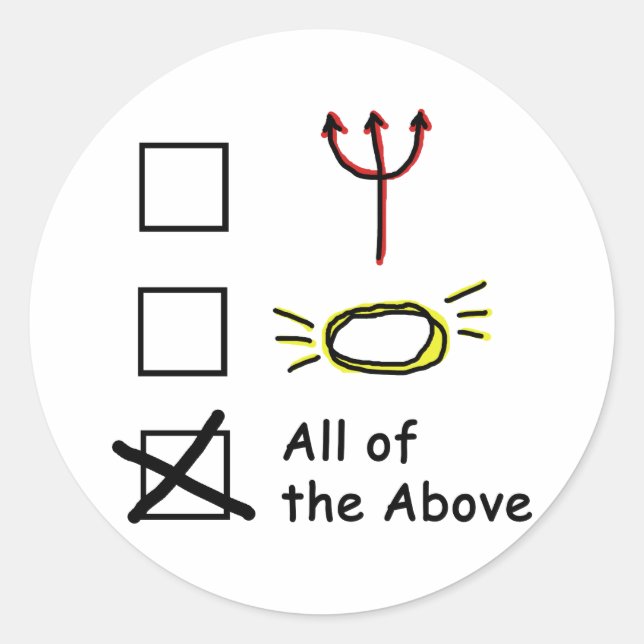 Sticker Rond Angel démoniaque (Devant)