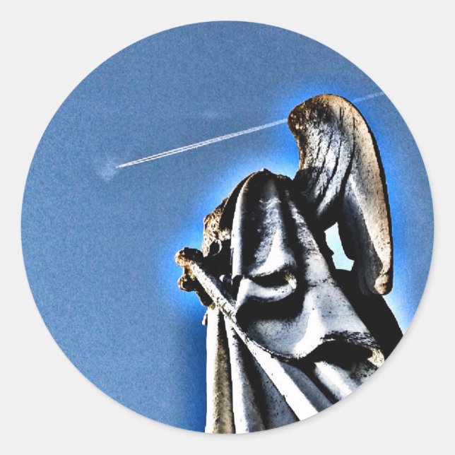 Sticker Rond Angel et contrail (Devant)