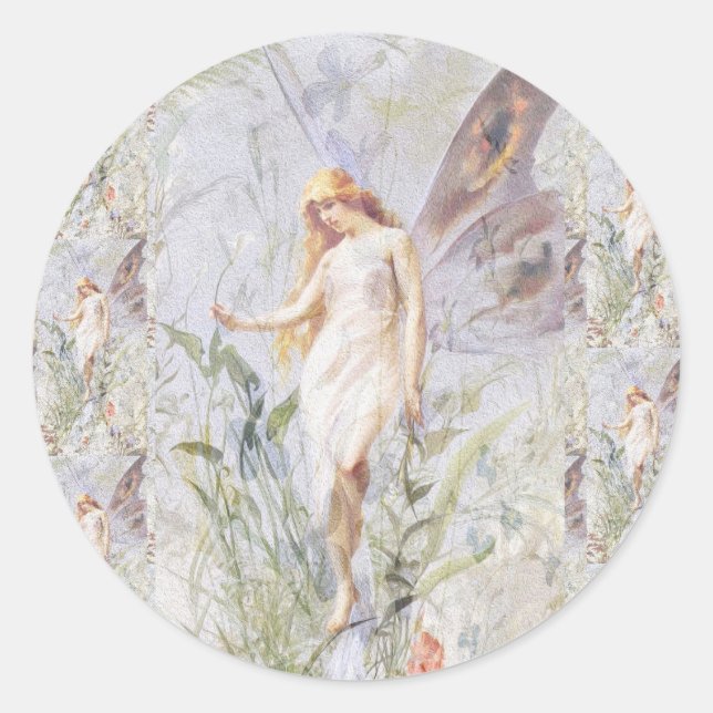 Sticker Rond Angel et fleurs du gardien (Devant)