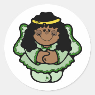 Sticker Rond Angel noir haïred