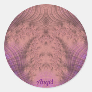 Sticker Rond ANGEL~ rose et pourpre ~