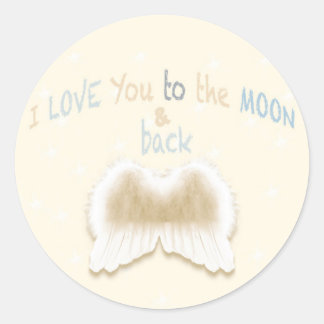 Sticker rond Angel Wings, brillant