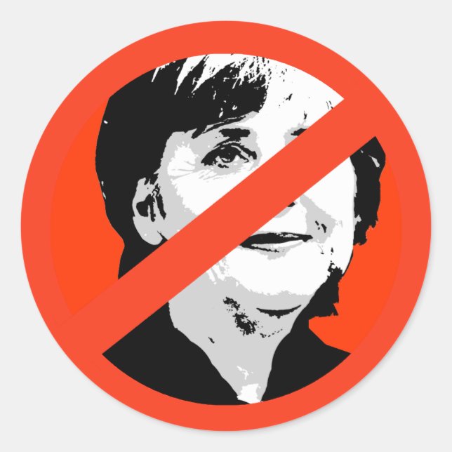 Sticker Rond Angela Merkel (Devant)