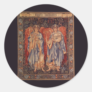 Sticker Rond Angeli Laudantes par Sir Edward Coley Burne Jones