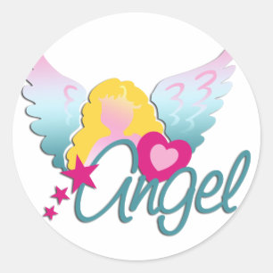 Sticker Rond Angels Love