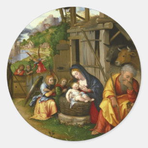 Sticker Rond Anges c1515 de nativité et d'enfant