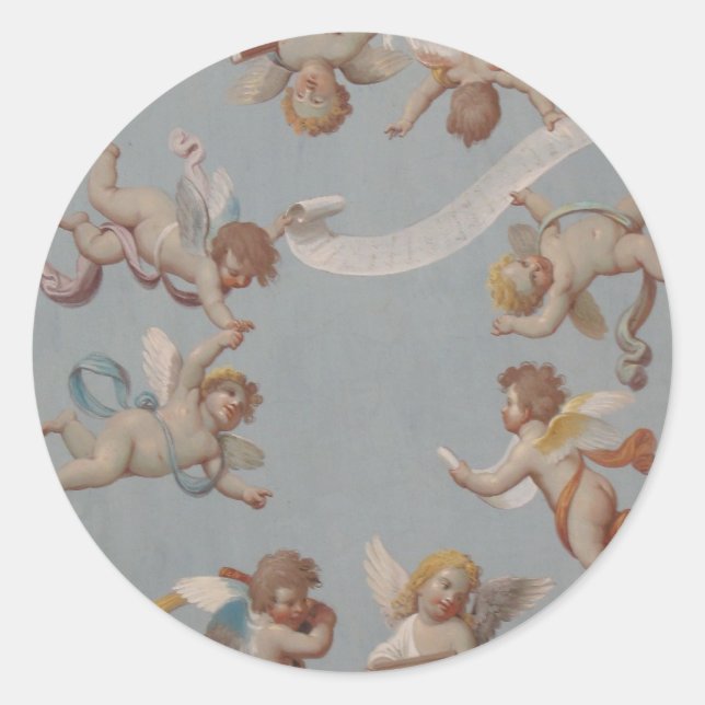 Sticker Rond Anges de Cherub de la Renaissance (Devant)