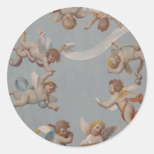 Sticker Rond Anges de Cherub de la Renaissance