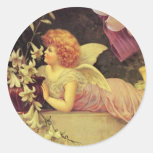 Sticker Rond Anges romantiques Cadeaux et Tee - shirt