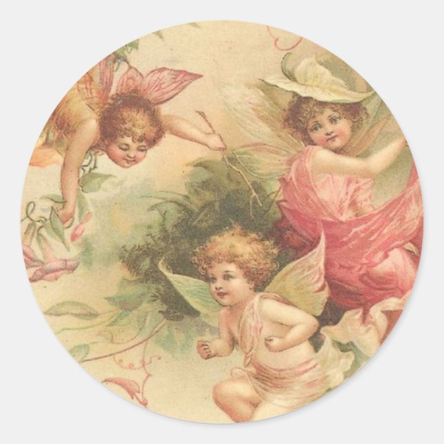 Sticker Rond Anges vintages (Devant)