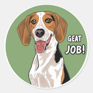 Sticker Rond Anglais américain Foxhound Grande récompense de pr