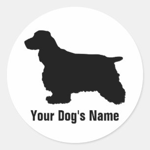 Sticker Rond Anglais Cocker Spaniel ン グ リ en pleine ュ ・ ・ カ voi