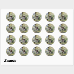 Sticker Rond Anglais Springer Spaniel