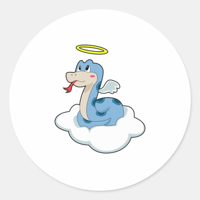 Sticker Rond Angle nuage serpent (Devant)