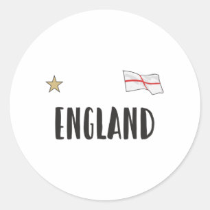 Sticker Rond Angleterre Fan Shirt Anglais Drapeau