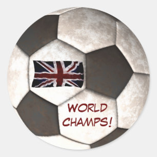 Sticker Rond Angleterre Soccer Ball "World Champs" Football Spo