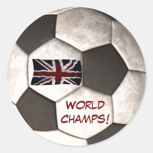 Sticker Rond Angleterre Soccer Ball "World Champs" Football Spo