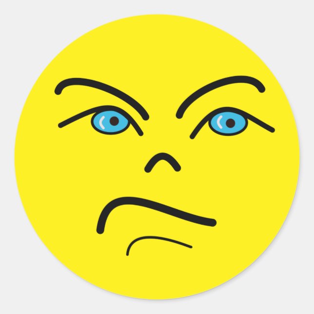 Sticker rond Angry Face Classic (Devant)
