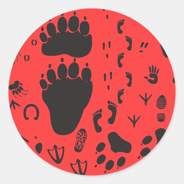 Sticker Rond animal box footmark (Devant)
