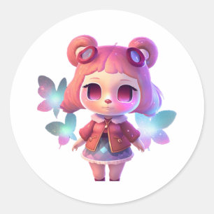 Sticker Rond animal croisement judy : Cute Vinyl Sparkly autoco