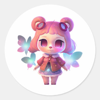 Sticker Rond animal croisement judy : Cute Vinyl Sparkly autoco