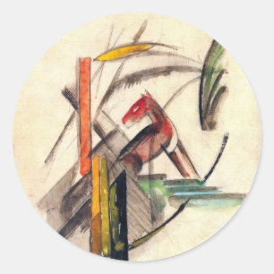 Sticker Rond Animal de Franz Marc, Art Expressionniste Vintage