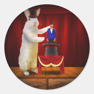 Sticker Rond Animal - Le lapin magique