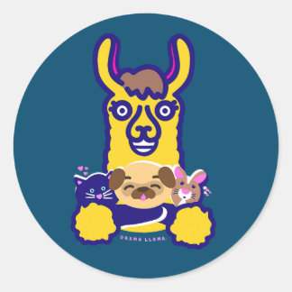 Sticker Rond Animal vétérinaire qui aime chien