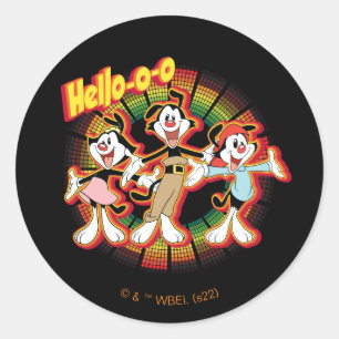 Sticker Rond Animaniacs   Hello-o Retro Equalizer Graphic