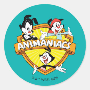 Sticker Rond Animaniacs Warner Brothers & Sister WB Shield