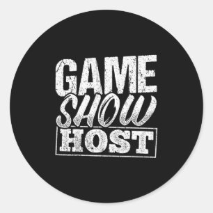 Sticker Rond Animateur de jeu télévisé - Joueur de soirée quiz