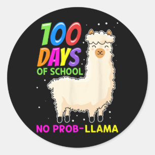 Sticker Rond Animaux Agricoles - 100 Jours D'École Pas De Prob-